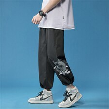 2024夏季新款 蓝底中性风宽松大码冰感透气束脚休闲裤1536-P35图片