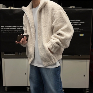 秋冬灯芯绒立领拉链开衫外套男保暖立领设计感上衣韩东大门男装图片