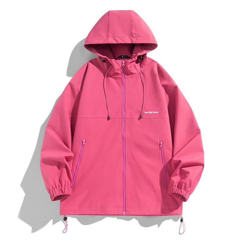 冲锋衣连帽夹克男宽松落肩纯色上衣外套DSA157B-JK727-P58,男装夹克,电商A157B