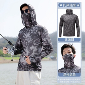 乐迪冰丝钓鱼防晒服夏男款防紫外线透气带面罩路亚衣服W6603-P26图片