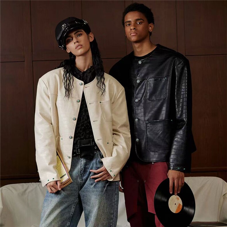 网络图慎用!图片只做展示绿宝石鳄鱼皮蛇纹夹克男JK78066P85控138，男装夹克，星座226-2