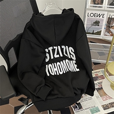 F67-P422024秋季字母印花保暖上衣美式潮牌oversize连帽卫衣男，男装卫衣，星座512-6