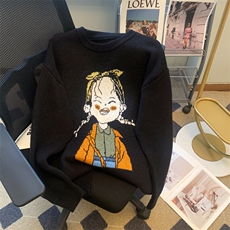 软糯卡通毛衣套头女秋冬季设计感长袖上衣宽松慵懒针织MY002-75，男装针织衫/毛衣，星座911-3