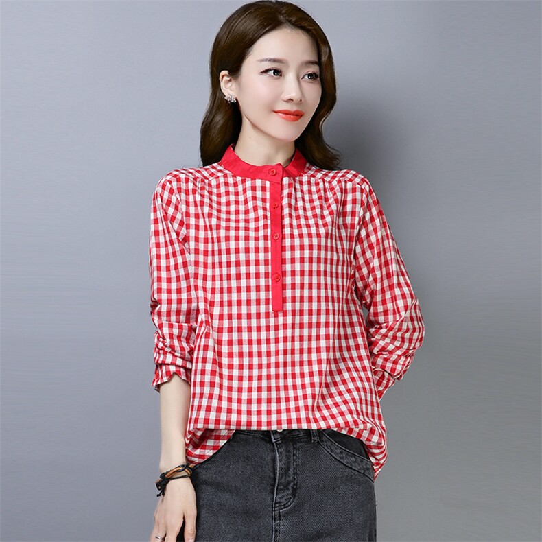 衬衫格子纯色甜美百搭时尚简约2021年春季新款,女装衬衫,小林双子