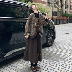数据好有货复古中式毛呢套装5263P205K318，女装套装/套裙，2C176