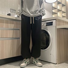 华夫格运动裤男大码抽绳休闲裤卫裤HK78238-P35加绒款P45，男装休闲裤，电商A040