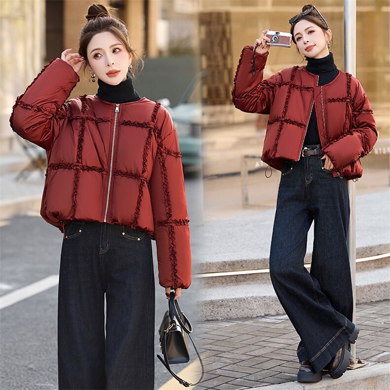 短款羽绒服女款冬季2024新款白鸭绒小个子超厚面包服外套图片