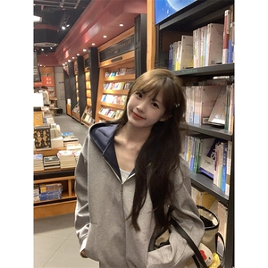抖音得物高品质二开 26春装美式重磅宽松结构双面连帽卫衣外套W68图片