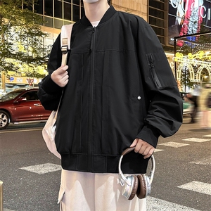 JK6837-P68   L-9XL秋季新款大码美式重磅翻领休闲夹克 控98图片