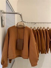 秋冬百搭细格卫衣，女装卫衣/绒衫，木角