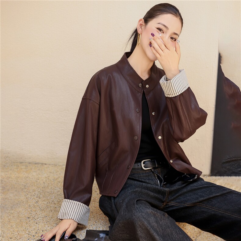 【秋季女装新款】大量现货欧美复古短款皮衣外套，女装皮衣，魅衣本色