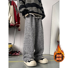 01小香风粗毛呢阔腿裤休闲裤纯色阔腿裤XZ211-1-K2360-P65加绒P75，男装卫衣，星座211-1