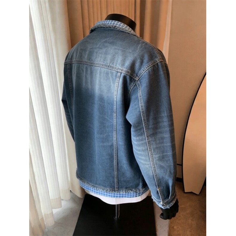 1506-1/JJK86451/P74春秋美式复古拼接假两件牛仔男女情侣夹克,男装夹克,星座1506-1