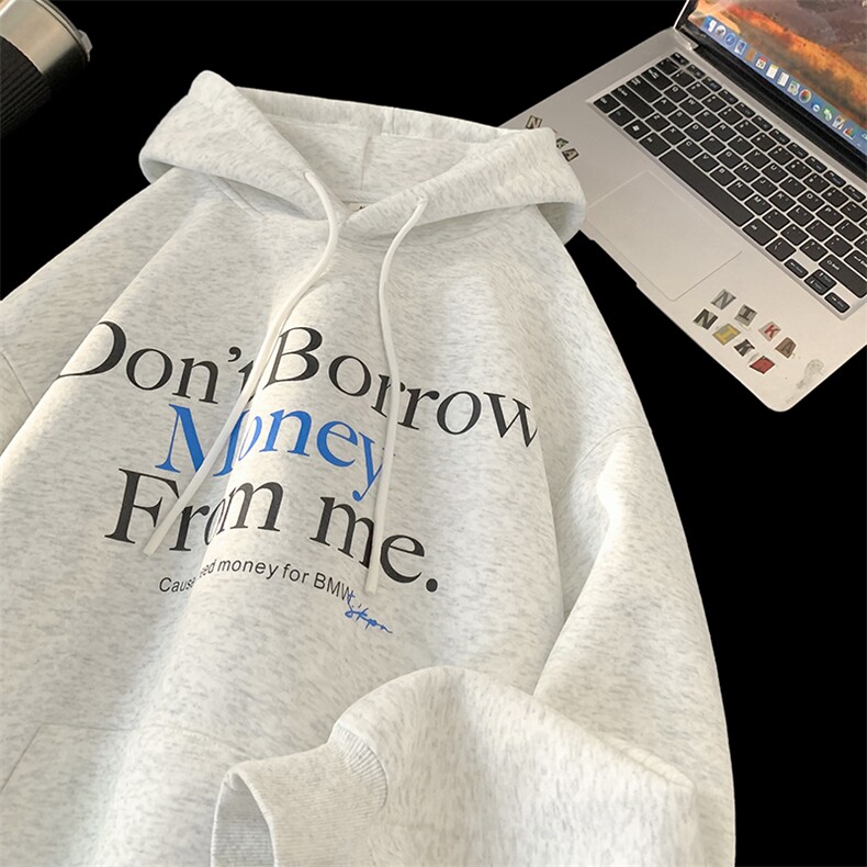 618B-1DY27美式复古连帽宽松卫衣情侣印花帽杉外套P58控85，女装短外套，星座618B-1