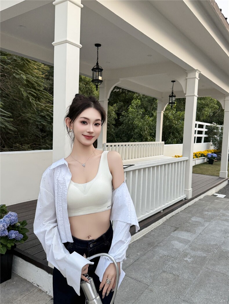 美人条宽肩带半固定杯内衣,女装背心吊带,雪兔电商全品类