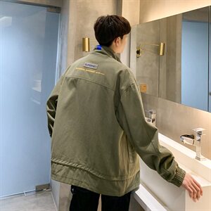 2021春秋季新款港风立领印花夹克男潮流宽松外套 A438-L625图片