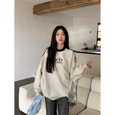 5564-P37潮牌310克后包领三条杠圆领休闲宽松卫衣，女装卫衣/绒衫，星座617A-2