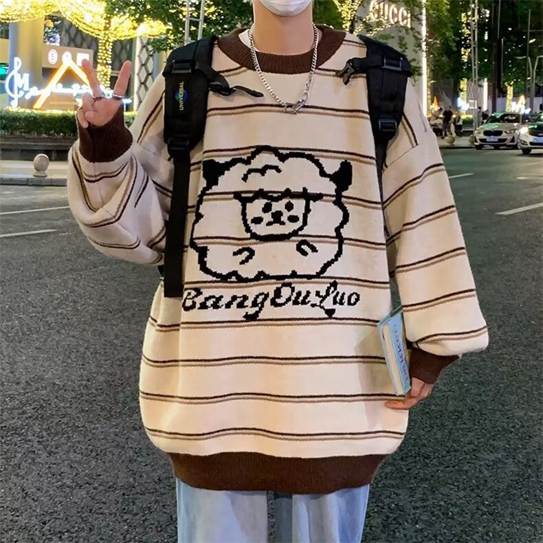 美式圆领毛衣男慵懒风休闲针织衫M5581P48,男装针织衫/毛衣,星座1116-2
