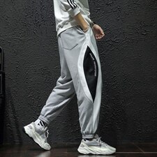 2021秋季新复古瓷砖日系大码男撞色运动休闲九分卫裤K2075-P45，男装休闲裤，电商A001