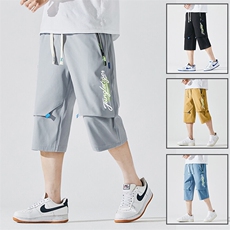 2025夏季新款男士七分裤时尚休闲马裤潮流男裤子KZ1081-P28，男装休闲裤，星座217-4