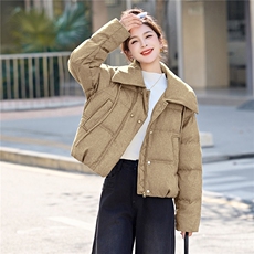 2025冬装新款简约时尚休闲翻领羽绒服，女装羽绒服，美沁
