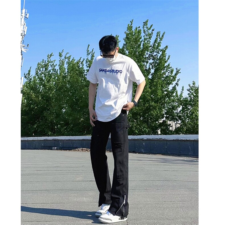 B221 美式ins高街暗黑小众破洞拉链牛仔裤 LK23069-P65 控88图片