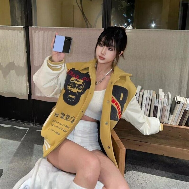 W9226-P78网图现货春季新款青少年美式复古棒球服外套,男装夹克,星座1608-2