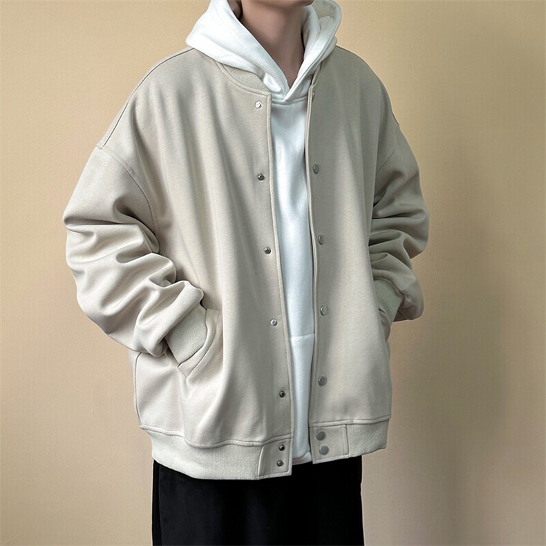 现货-2025春季新品百搭夹克男休闲纯色棒球服外套-AJ2414-P105,男装夹克,电商A351