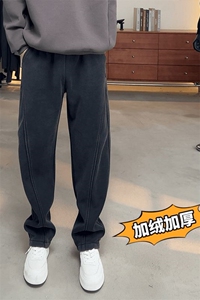 网图 水洗做旧弯刀小众设计感解构拼接加绒裤310A-DY25537JR-P53图片