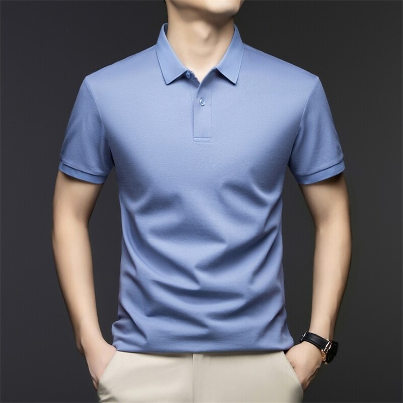 G9608春夏男士新款短袖T恤青年修身翻领体恤休闲打底衫图片