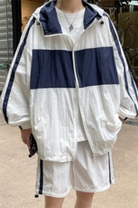 夏季时尚连帽防晒套装男运动风撞色防晒衣夹克XZ514-2-1606-P98，男装防晒衣，星座514-2(原B239)