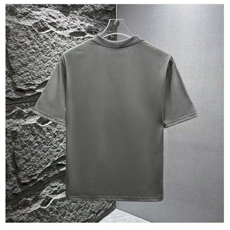 M412-P35夏季衣服高端T恤短袖男纯色2025新宽松休闲潮流百搭,男装T恤,星座617A-1（原B318A）