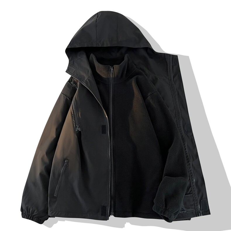 三合一冲锋衣男士加绒棉衣潮大码棉服外套两件套A266-SH80181-P80图片