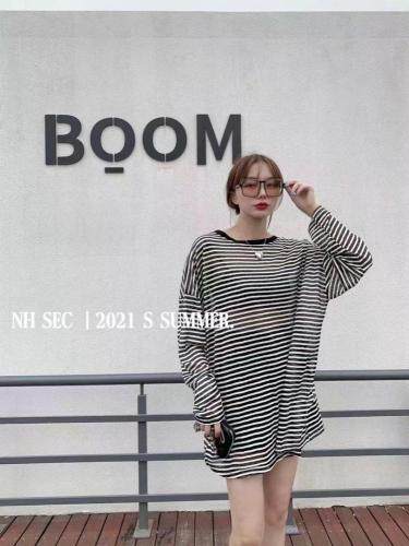 韩版条纹防晒，女装，Tπ