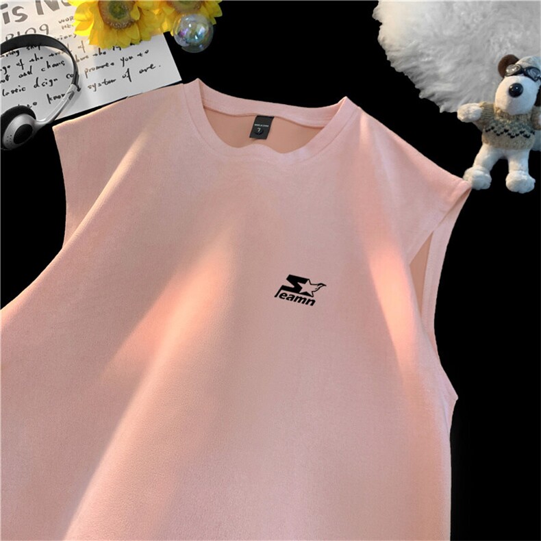 可设48小时发货支持抖音得物来样二开240克重磅美式麂皮绒背心t恤，男装背心/马甲，电商A486-1