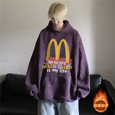 oversize连帽卫衣冬季加绒美式复古印花宽松JR23403特批p53-控89，男装卫衣，星座605(原A050)