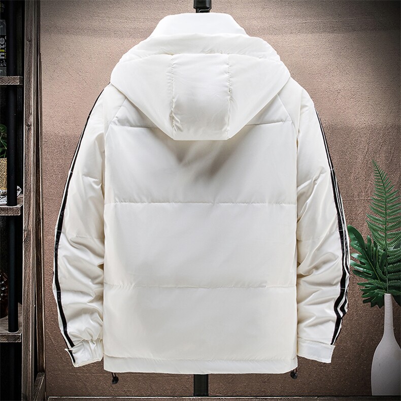 短款外套连帽三条杠鲨鱼皮面料男式修身轻薄羽绒服R213P90,男装羽绒服,星座301D-5(原星座1415）