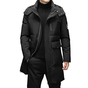 新款冬季中年纯色可脱卸帽羽绒服爸爸装厚时尚外套DFLDY3006-P320图片