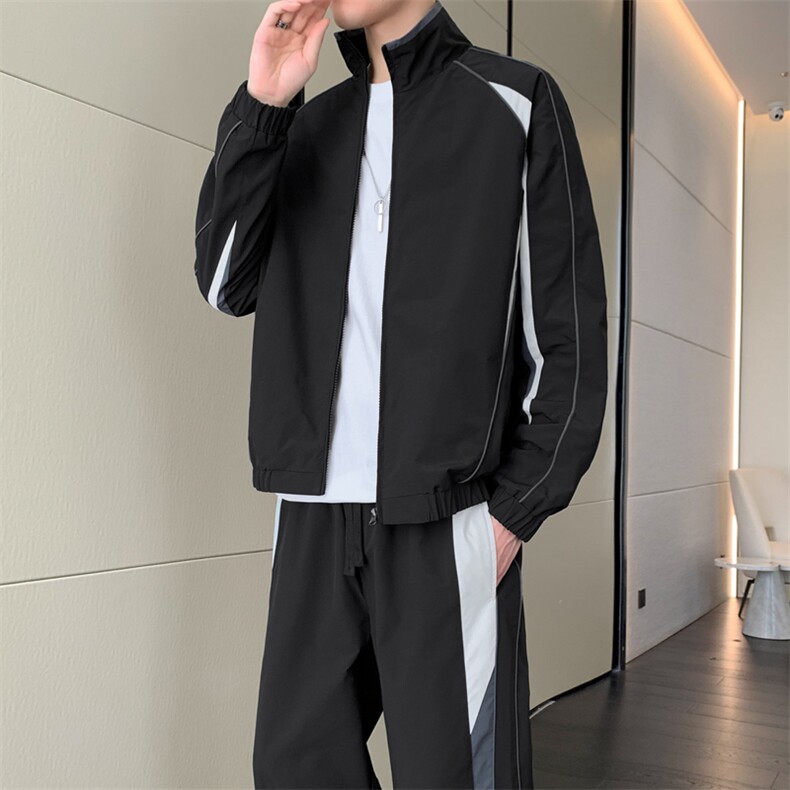 春秋季冲锋外套男款夹克男装中学生潮流拼接套装TZ0572-P118,男装休闲套装,星座308B-2