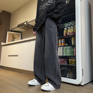 复古显高显瘦高街微辣牛仔裤复古设计宽松微喇牛仔裤NZ1524 P55图片