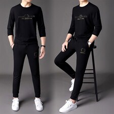 CAT3112钱塘2020-2中青年男士春秋新款时尚休闲帅气套装P119，男装休闲套装，钱塘207-2