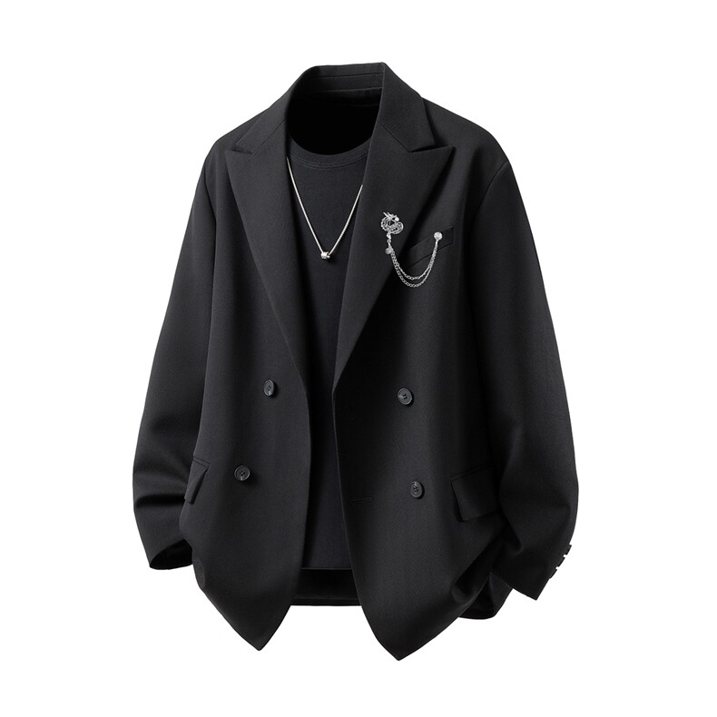 西服送胸针96%聚酯纤维4%氨纶M-5XL大码XF78145P85西裤XF78151P45图片