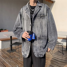 外套男春秋款美式高街痞帅夹克宽松休闲机车服休闲小西服，男装夹克，星座716-4