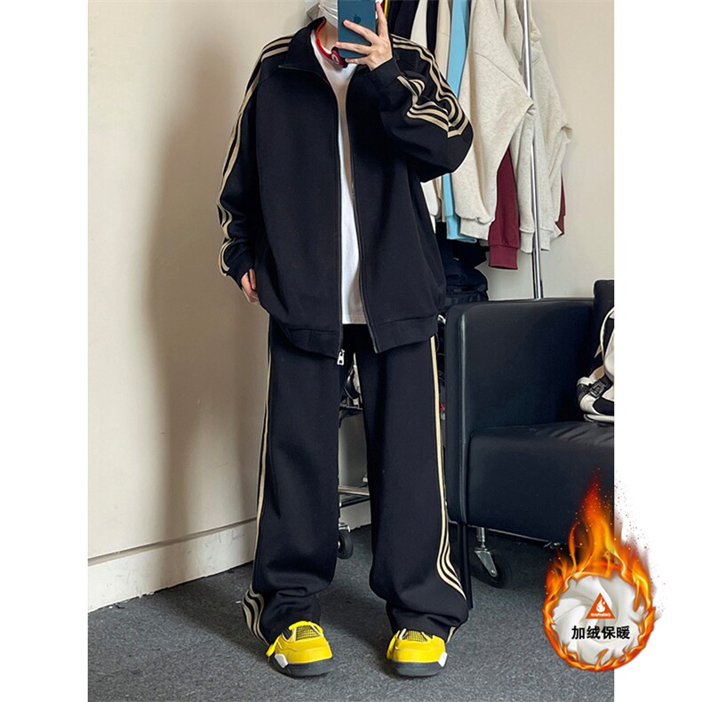加绒加厚开衫卫衣运动套装WJ4632-特P58控108/KJ8565-特P45控88,男装休闲套装,电商A007