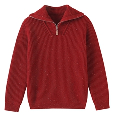 亲肤软糯半拉链翻领山羊绒衫女24秋冬宽松加厚高领针织衫保暖毛衣，童装儿童羊绒衫，瑞上羊绒