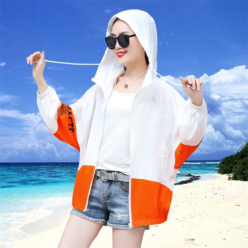 时尚潮流舒适防晒衣长袖2021年夏季连帽宽松气质，女装防晒衣，阿菲诺依