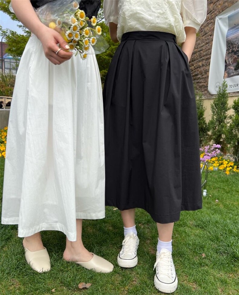 两扣半裙，女装半身裙，唯品