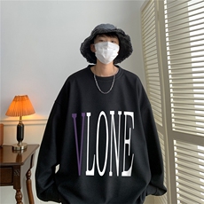 ！22秋季新款宽松大码港风紫色大v华夫格圆领卫衣HW9011-p30，男装卫衣，星座508（原C305）