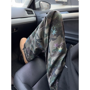 B221美式ins高街宽松迷彩牛仔裤LK25444-特P45控78图片