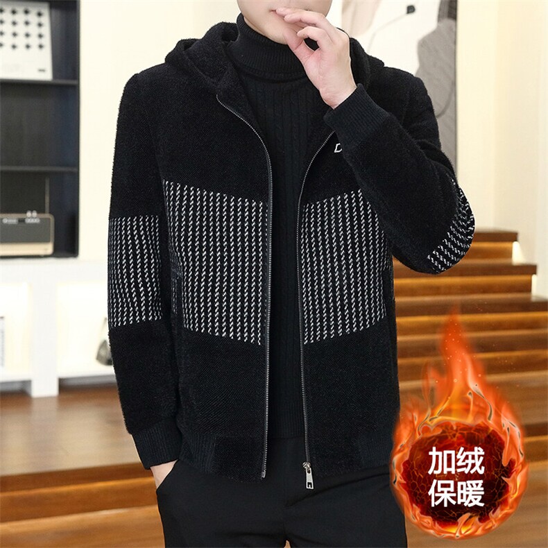 直播新款男士休闲连帽加绒加厚毛呢大衣夹克外套上衣D27P155控225，男装毛呢大衣，电商B226-2（原B217-2）